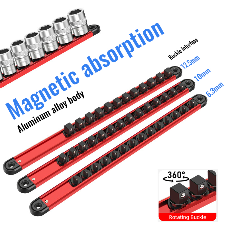 Workshop Garage Tools Manufacturer - Rak Penyimpanan Soket Magnetik Aluminium Tahan